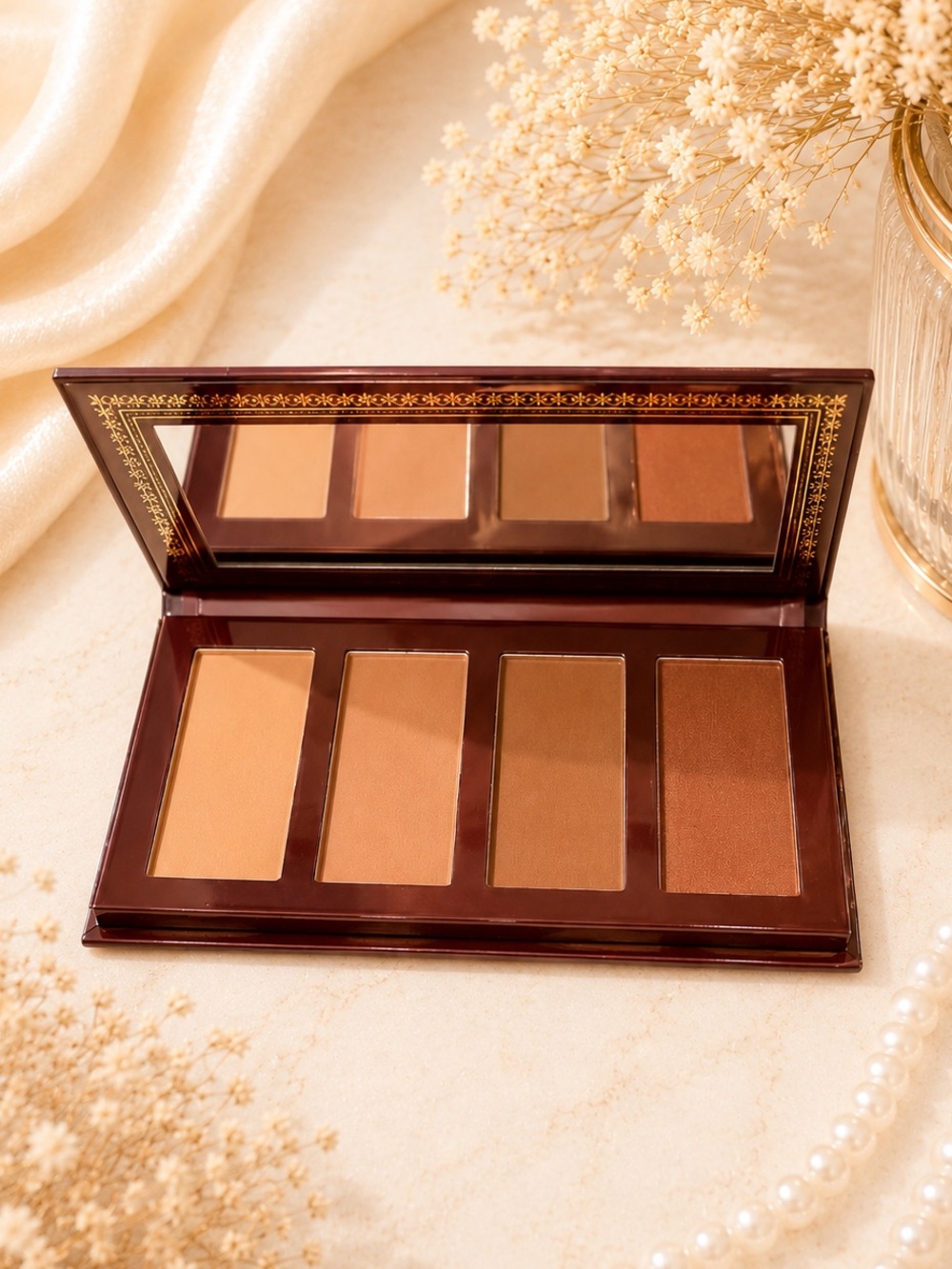 Warm Neutral Face Palette - Brown & Tan Shades Bronzer & Contour